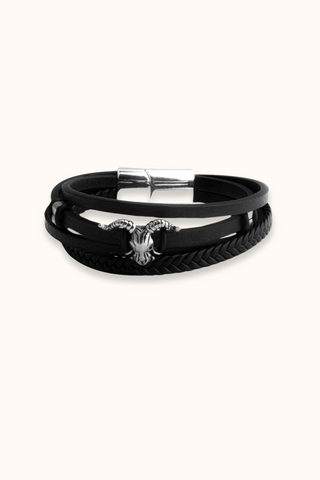 Gift for Him a Horned Beast Leather Cuff Daring Wrist Accessory