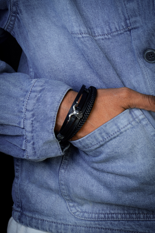 Gift for Him a Horned Beast Leather Cuff Daring Wrist Accessory