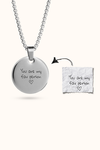 Personalized Handwriting Round Pendant