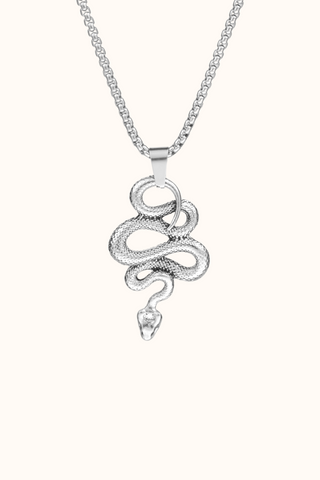 Gift for Him a Bold Silver Snake Necklace for Men: Stylish and Dashing