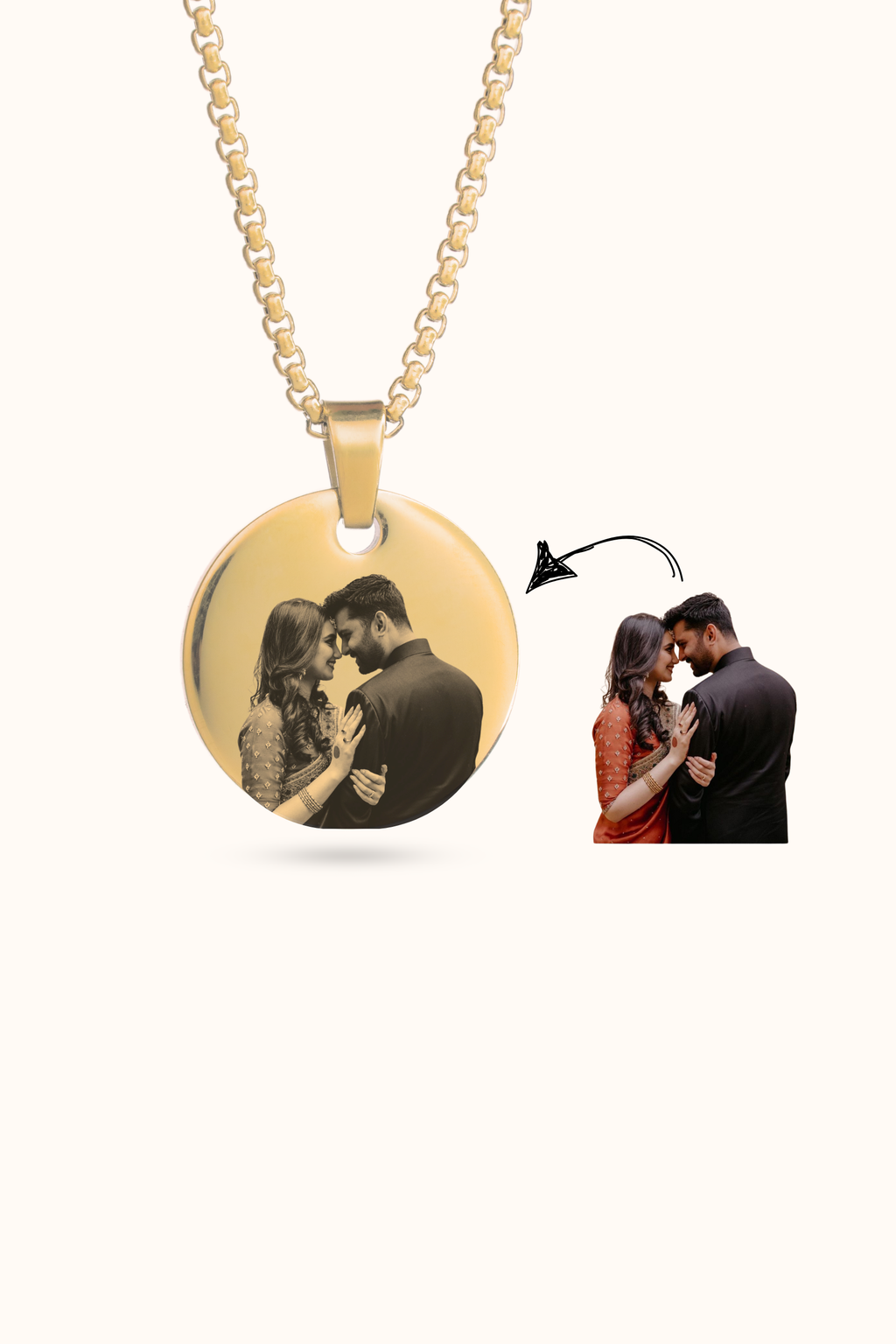 Personalized Photo Round Necklace – Eraya Style