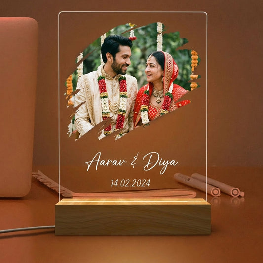 Couple Portrait Photo LED Lamp
