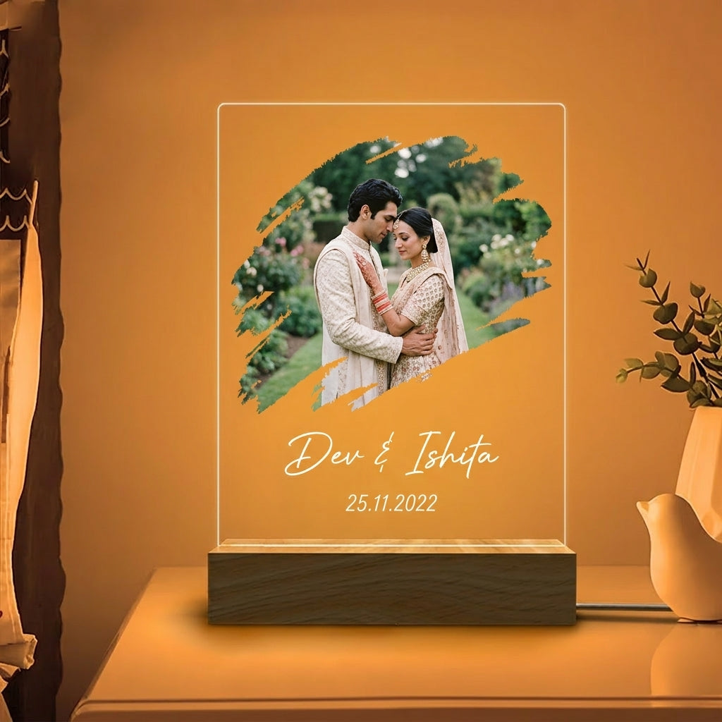 Couple Portrait Photo LED Lamp