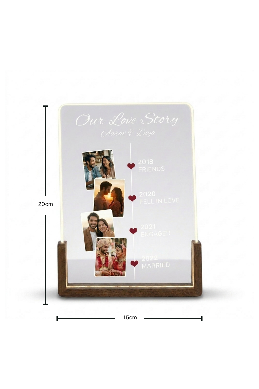 Our Love Story Timeline Photo LED Lamp