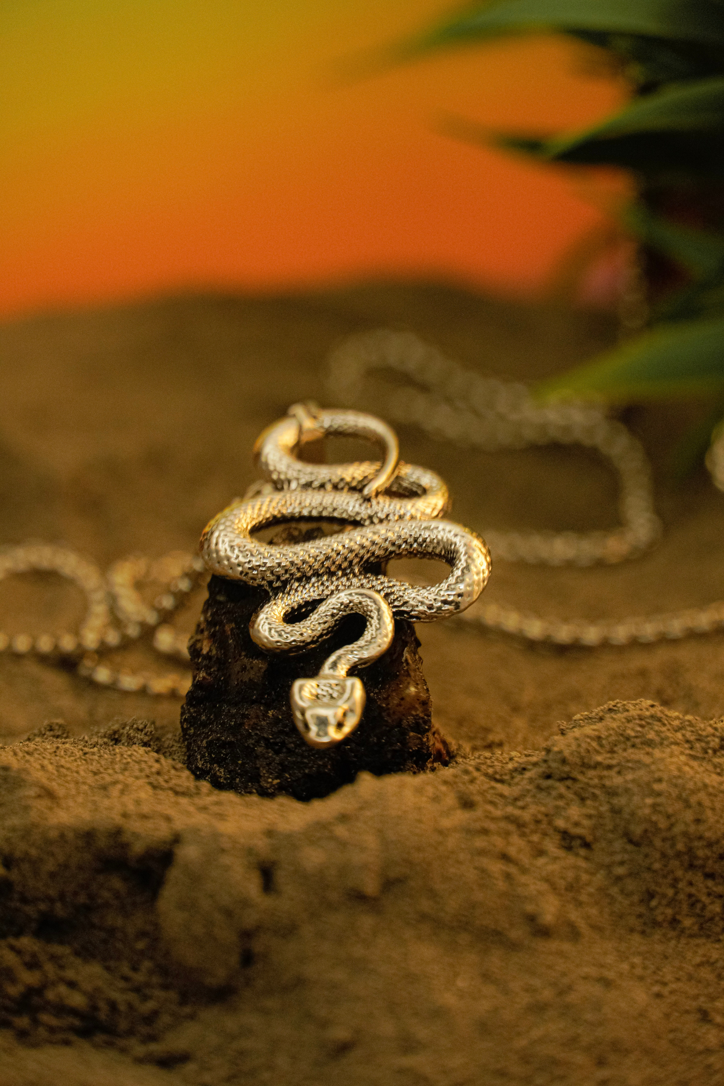 Silver Snake Necklace for Men