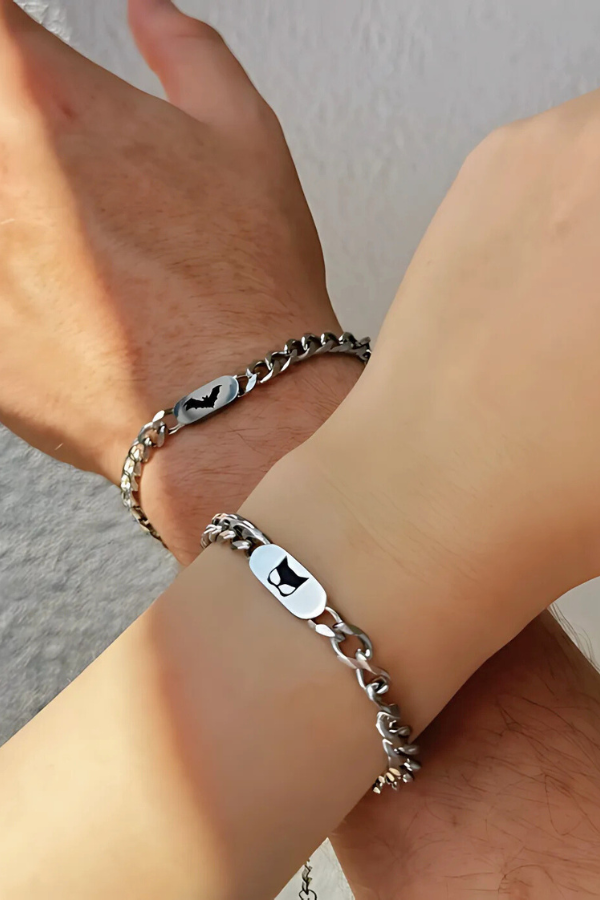 Gift for Couple a Batman and Catwoman Couple Bracelet Romantic
