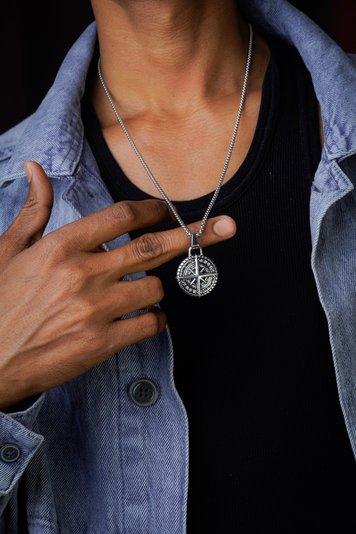 Compass Necklace for Men