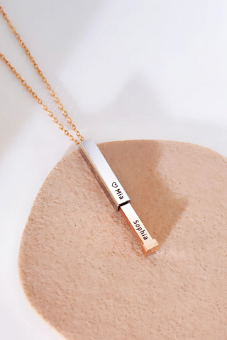 Hidden Name & Message Bar Necklace