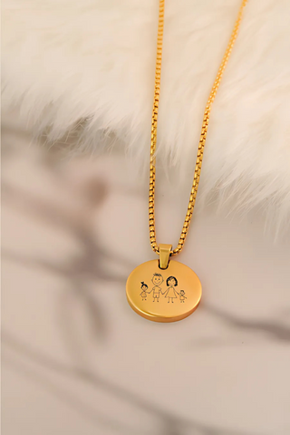 Personalized Handwritten Message Round Necklace