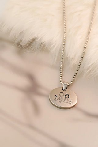 Personalized Handwritten Message Round Necklace