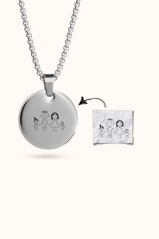 Personalized Handwritten Message Round Necklace