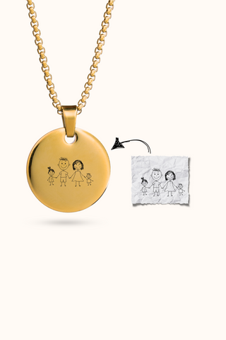 Personalized Handwritten Message Round Necklace