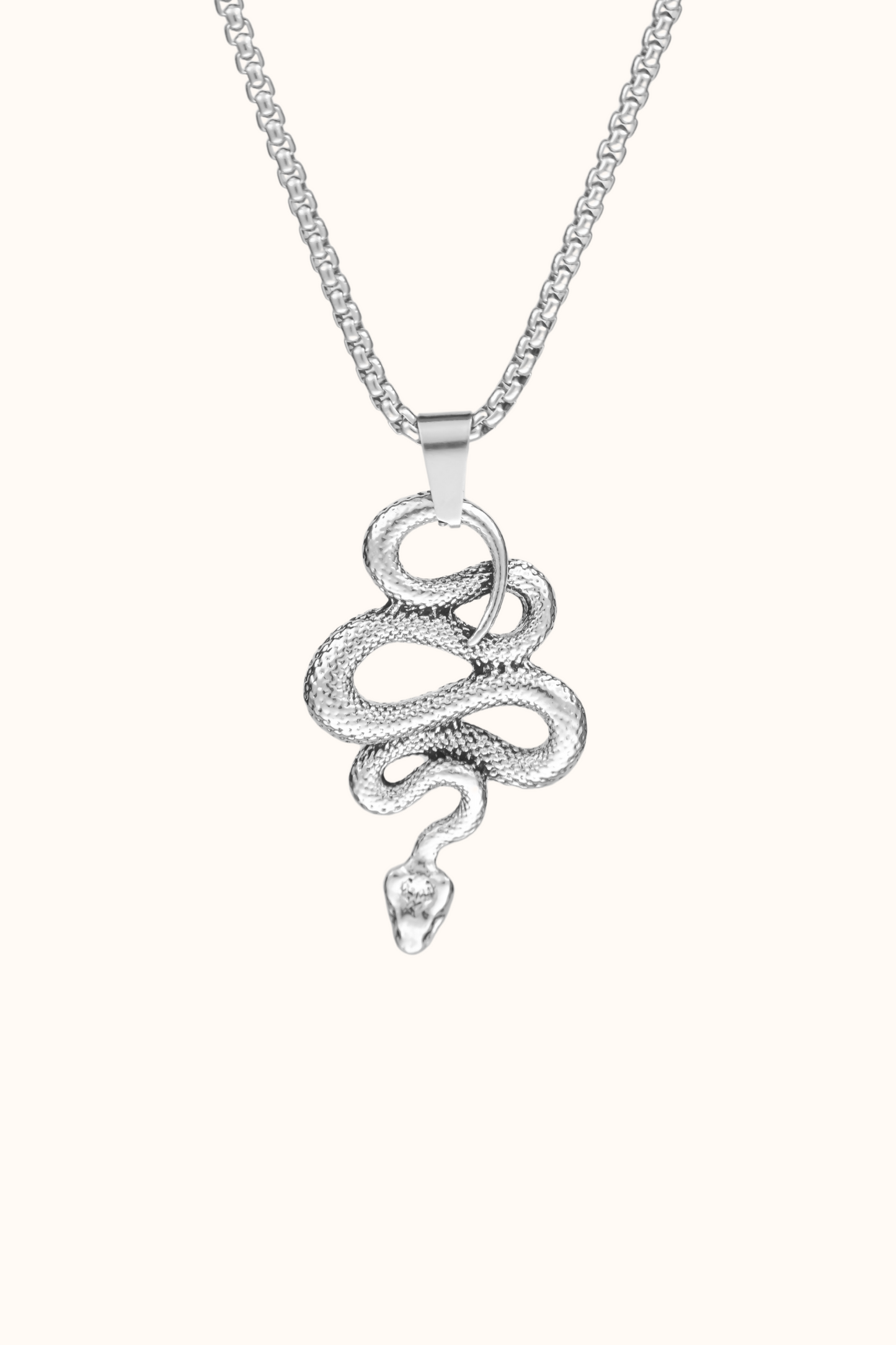 Silver Snake Necklace for Men