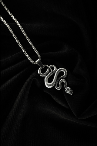 Silver Snake Necklace for Men