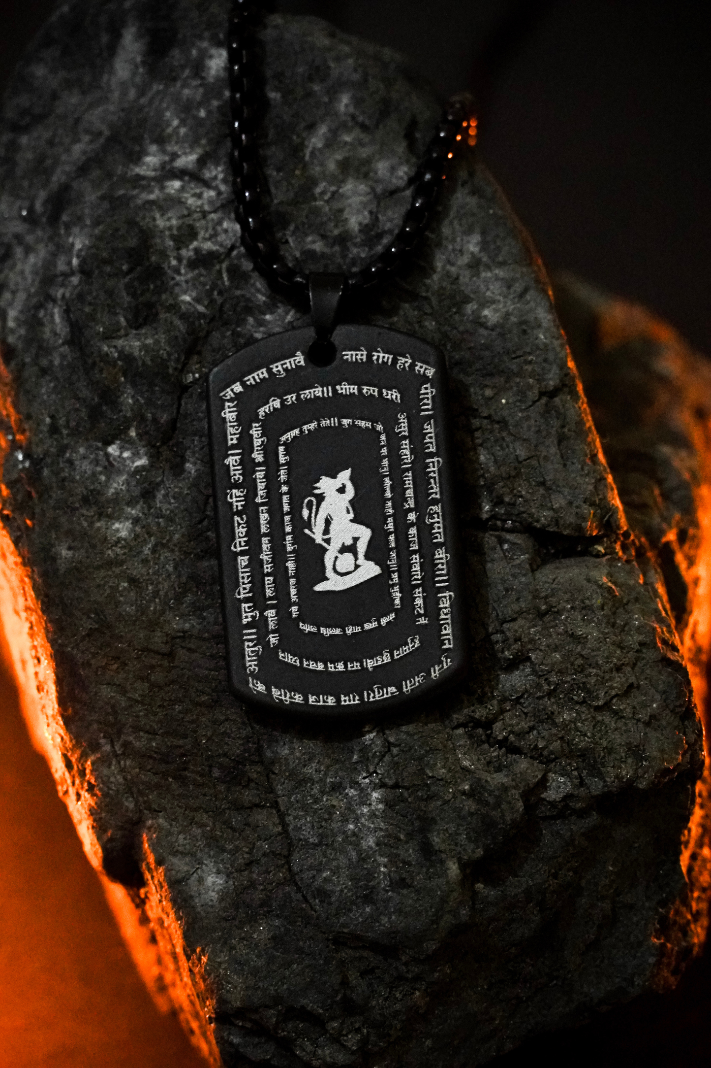 Hanuman Chalisa Engraved Pendant Necklace