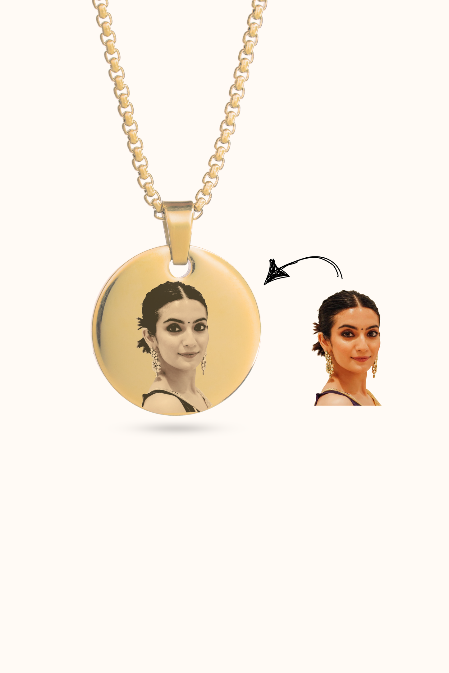 Personalized Photo Round Necklace