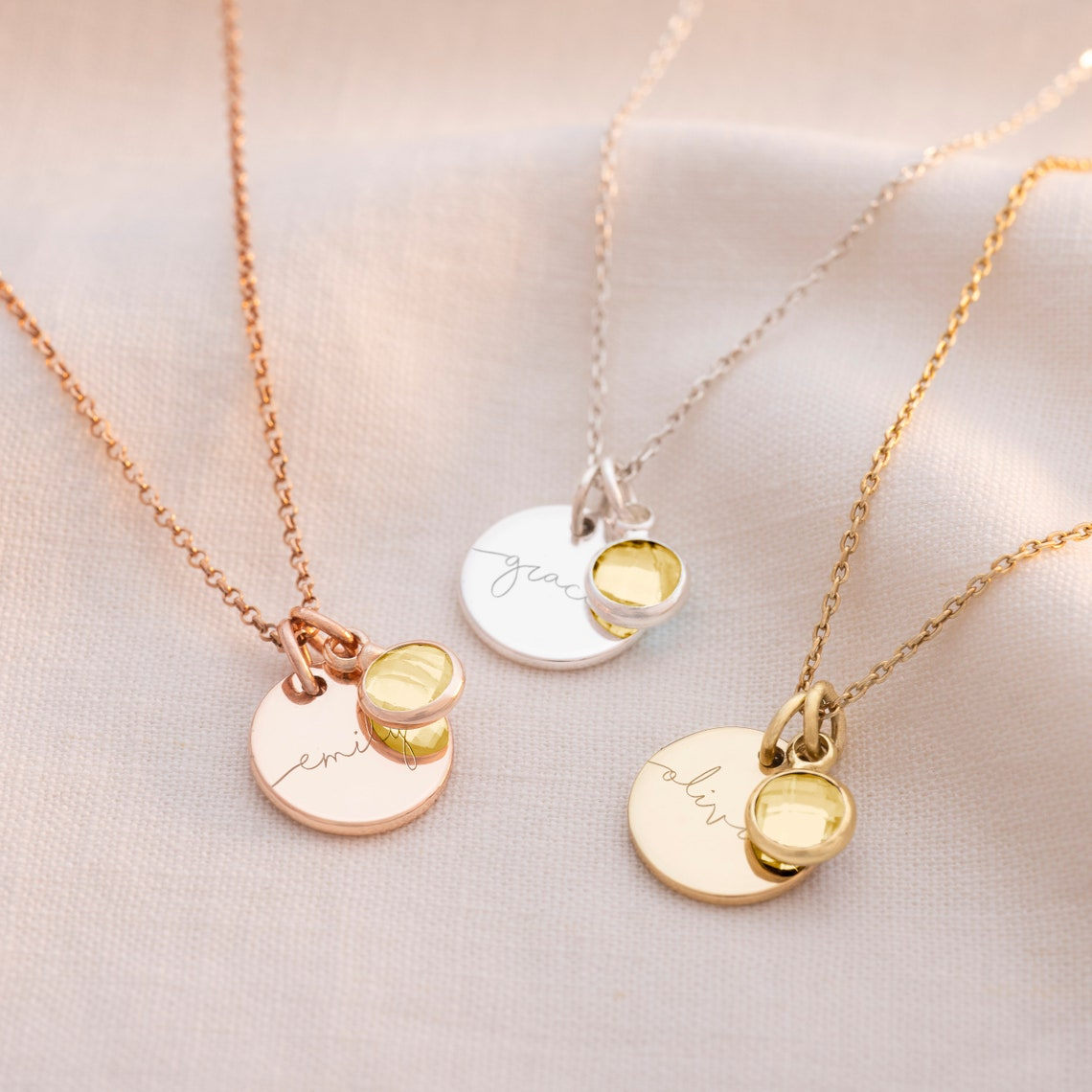Personalized necklace with name and birthstone clearance