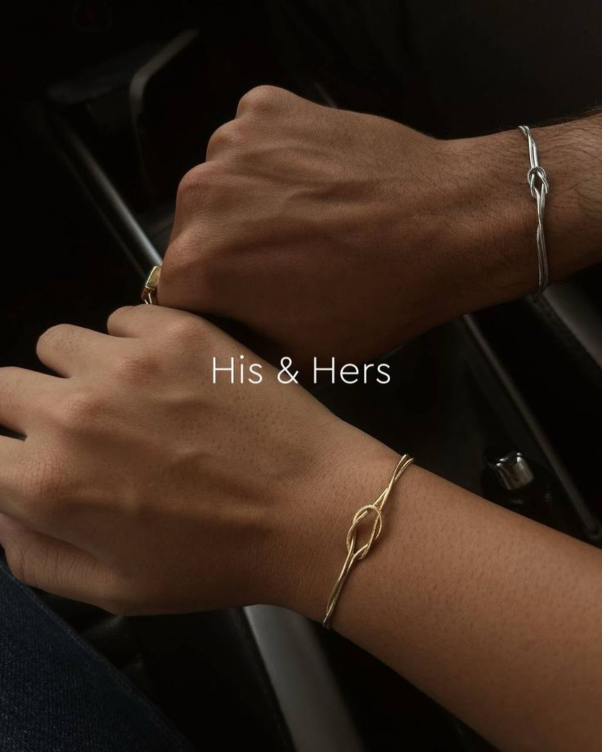 His and hers love knot promise bracelets